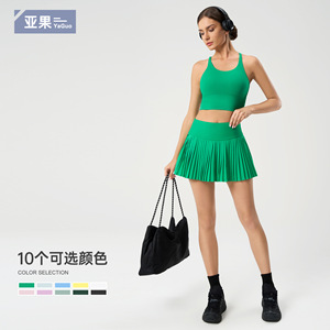 Rok Tenis Olahraga Wanita High-Waisted Anti Tembus Pandang Lipit untuk Fitness Yoga Outdoor - Product Image 4