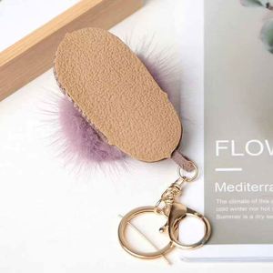 Porte-clés en fourrure de vison véritable de haute qualité, petits pendentifs en forme de pantoufles, accessoires pour sacs, fourrure mignonne - Product Image 6