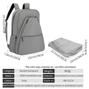 Mochila profesional impermeable para raqueta <span class=keywords><strong>de</strong></span> tenis para hombre con compartimento para zapatos y diseño portátil <span class=keywords><strong>de</strong></span> bolsillo húmedo/seco - Product Image 2