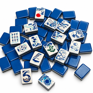 Tuiles de Mahjong Personnalisées Esthétiques 160 Pièces, Design Tendance 4 Couches, Ensemble de Tuiles de Mahjong Américain Vintage pour les Vacances - Product Image 2