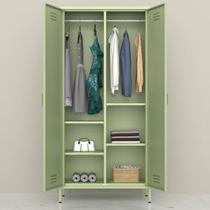 <span class=keywords><strong>Armadio</strong></span> in Acciaio Colorato di Tendenza, Guardaroba Moderno in Metallo per Camera da Letto, <span class=keywords><strong>Armadio</strong></span> a 2 <span class=keywords><strong>Ante</strong></span> Scorrevoli in Acciaio - Product Image 2
