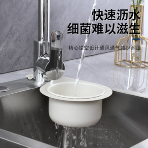 Escurridor de Cocina Minimalista, Redondo, de Acero Inoxidable, de Secado Rápido, para Fregadero, Lavado de Verduras y Almacenamiento - Product Image 1