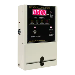 Máquina de venda automática de etiloteste, testador de respiração de álcool operado por moedas, segurança e proteção