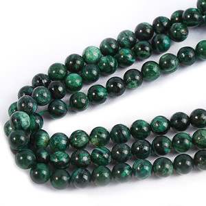 Perles rondes en émeraude naturelle de 6, 8 et 10 mm, perles de guérison, pierres précieuses en vrac pour la fabrication de bijoux - Product Image 1