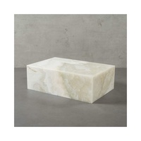 SH STONE Custom Naturstein Sockel Modern Decor Lounge Massive Couch Wohnzimmer möbel Würfel Weiß Onyx Marmor Couch tisch