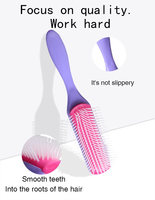 Brosse démêlante BLISSLIFE personnalisable avec logo, 9 rangées de dents de peigne, pour salon de coiffure, brosse à cheveux bouclés