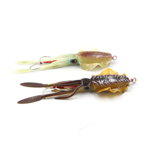Commercio all'ingrosso di alta qualità colorato <span class=keywords><strong>con</strong></span> piombo e due ganci <span class=keywords><strong>pesca</strong></span> <span class=keywords><strong>esche</strong></span> morbide calamari luminosi - Product Image 6