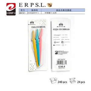 Set di 3 Rasoi per Sopracciglia Ceja con Lame Colorate e Punta Affilata per Rimozione Precisa dei Peli, Modello 08737, Prodotto in Cina - Product Image 2