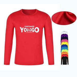 เสื้อยืดดรายฟิต 100% โพลีเอสเตอร์ เสื้อยืดเปล่าสำหรับงานซับลิเมชั่น เสื้อยืดพิมพ์โลโก้ตามสั่ง เสื้อยืดแขนยาวสำหรับผู้ชาย - Product Image 1