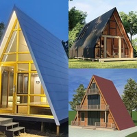 Maison en bois préfabriquée triangulaire, cadre en cèdre ignifuge 2BR, arbre de traitement écologique, villa, balcon étanche