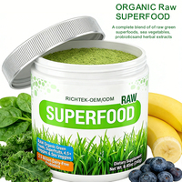 Poudre de superaliments organiques OEM ODM Super Greens Powder Boost Energy Health Suppléments à base de plantes Poudre mélangée verte