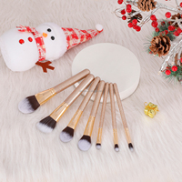 Collection de pinceaux de maquillage scintillants et scintillants de luxe-Ensemble d'outils cosmétiques professionnels de 7 pièces avec boîte-cadeau