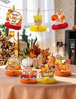 Centres de table modernes en carton alvéolé multicolores pour la décoration de la maison et du bureau, idéaux pour l'automne et Thanksgiving