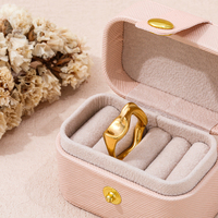 Joolim Bague en acier inoxydable irrégulière plaquée or 18 carats unique et haut de gamme pour femmes bijoux de mode