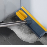 Brosse à long manche durable pour arme de nettoyage de salle de bain avec poils durs pour les crevasses de toilettes et de carrelage
