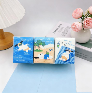 Nuovi Fazzoletti di Carta Bianchi con Design Cartone Animato a Tema Spiaggia, 9 Confezioni/Pacco, Mini Fazzoletti Tascabili per Viaggi - Product Image 5
