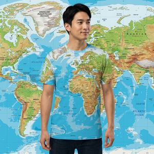 T-shirt unisexe avec carte du monde en 3D, t-shirt graphique pour hommes, manches courtes, col rond, imprimé, décontracté, été - Product Image 3