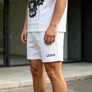 เสื้อยืดเซ็ตผู้ชายมาใหม่, ชุดสองชิ้นแขนสั้นผ้าเทอร์รี่คอตตอน 480gsm สำหรับผู้ชาย, ผ้าฝ้าย 100%, ชุดลำลองฤดูร้อน - Product Image 4