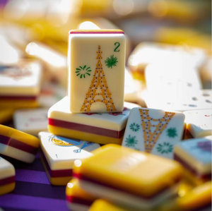 Juego de Fichas de Mahjong Pintadas a Mano de París, Fichas de Mahjong Acrílicas Grabadas, 160 Fichas Americana Mahj, Juego de Fichas de Mahjong Empire State Haus <span class=keywords><strong>of</strong></span> Mahj - Product Image 5