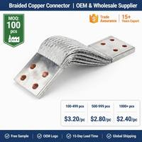 Connecteur en cuivre tressé flexible sur mesure, haute conductivité, bornes de mise à la terre 12V pour appareillage de commutation