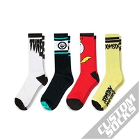 Chaussettes à motif jacquard personnalisées de haute qualité à bas quantité minimale de commande Emballage gratuit Anti-dérapant Jetable et antibactérien OEM bon marché