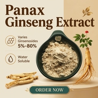 Extrait de Ginseng Panax de Haute Qualité, Ginsénosides 80%, Soluble dans l'Eau, 5%-80% Ginsénosides, Poudre d'Extrait de Racine de Ginseng, Prix par 1kg