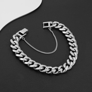 206 New Simple Niche Design Thick <b>Chain</b> Bracelet <b>Titanium</b> Steel Silver Plated Unisex's Bracelets Wholesale Jewelry Trendy - Product Image 2