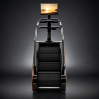 Machine à grimper les escaliers AUGER avec console LCD HD, finition en bois de noyer, équipement de cardio-training pour salle de sport