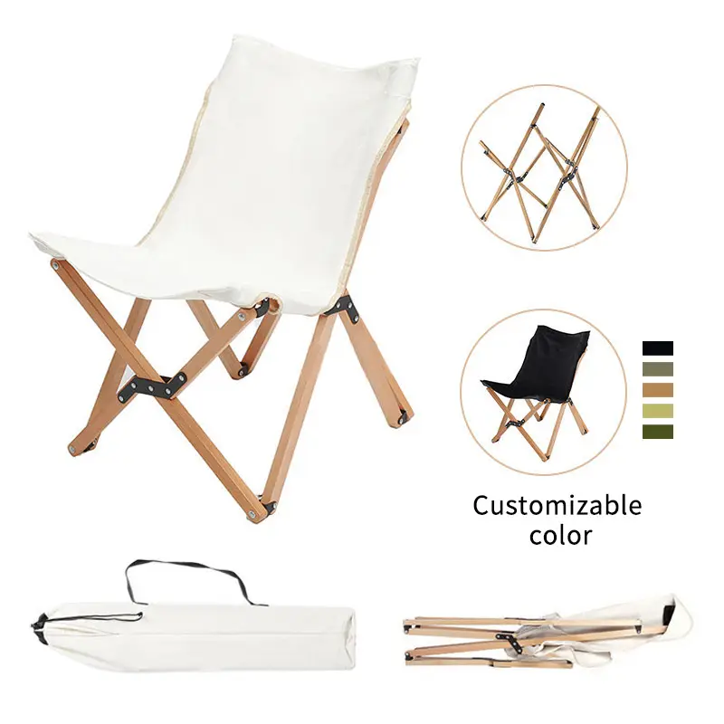 도매 공장 가격 휴대용 접는 나무 캔버스 접는 의자