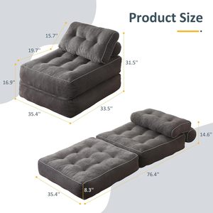 Có Thể Gập Lại Nệm Chuyển Đổi Hiện Đại Ngủ Lật Mở Đầy Đủ Futon <span class=keywords><strong>Sofa</strong></span> Đi văng Giường Cho Phòng Khách Nệm - Product Image 2
