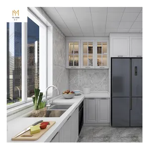 High End Italian Cusine Luxury Painting Laminate White Full Modern Kitchen Cabinet Flat Pack