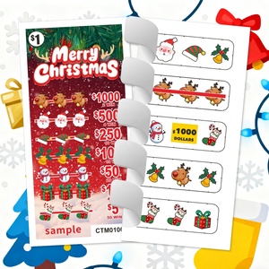 Boletos de Raspar con Cinco Sellos, <span class=keywords><strong>Precio</strong></span> Mayorista de Fábrica, Impresión Digital CMYK, para Navidad en EE. UU. - Product Image 3