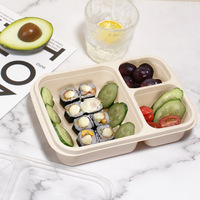 Boîte à lunch en paille de blé à trois compartiments, de qualité alimentaire, chauffable, anti-fuite, préservant la fraîcheur, avec couvercle, pour les employés de bureau