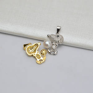 Accessoires Han DIY pour femme, pendentif chien Snoopy en argent S925 avec perle de 6,5 à 7,5 mm, motif en or rose, numéro de modèle 581 - Product Image 3