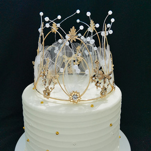 มงกุฎตกแต่งเค้กแต่งงานสุดหรูสำหรับตกแต่งหน้าเค้กสำหรับงานแต่งงานตกแต่งเค้กมงกุฏ - Product Image 3