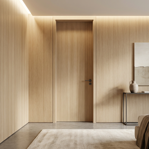 Porte intérieure en bois pour salle <span class=keywords><strong>de</strong></span> bain, anti-humidité, insonorisée, finition enduite <span class=keywords><strong>de</strong></span> film PVC, étanche, à âme pleine, pour chambre et appartement - Product Image 2