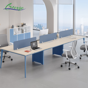 Modular nội thất văn phòng 6 chỗ ngồi máy tính Workstation cubicle bàn với gỗ & MDF vật liệu cho văn phòng sử dụng - Product Image 1