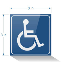 Autocollant de signalisation pour fauteuil roulant en vinyle auto-adhésif, pour vitres ou portes en verre, vente en gros