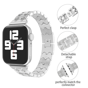 Dây Đeo Đồng Hồ Bằng Thép Không Gỉ Dây Đeo Đồng Hồ Kim Cương Họa Tiết Vảy Cá Cho Apple Watch Series 7/SE/6/5/4/3/2/1 Cho Samsung 20Mm 22Mm - Product Image 3