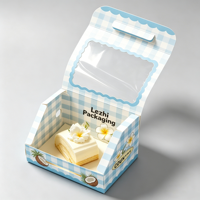Boîte en papier kraft portable avec fenêtre pour emballage de gâteaux à emporter, idéale pour les snacks et desserts, en promotion pour les pâtisseries sur mesure