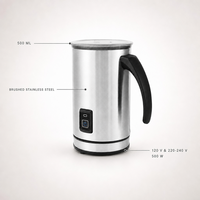 Mousseur à lait électrique 500 ml, chauffe-lait automatique en acier inoxydable, machine à chocolat chaud 4 en 1, machine à café, cappuccino, latte