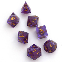 Set dadu inti cair Resin polihedral atas meja D & D jumlah besar dapat disesuaikan dengan tepi tajam untuk bermain Game