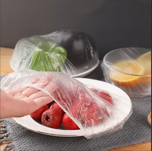 Cubierta de cuenco de plástico desechable de grado alimenticio, cubierta elástica de LDPE para alimentos para almacenamiento de alimentos
