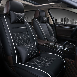 Sièges universels en cuir quatre saisons pour tous les modèles avec coussins de <span class=keywords><strong>siège</strong></span> d'oreiller Housses de <span class=keywords><strong>siège</strong></span> de voiture en cuir de luxe entièrement enveloppées - Product Image 2