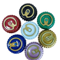 Tapón de corona para botella de cerveza, tapón para botellas brillantes con anillo extraíble, 26mm, negro, dorado, rojo, verde, azul y blanco