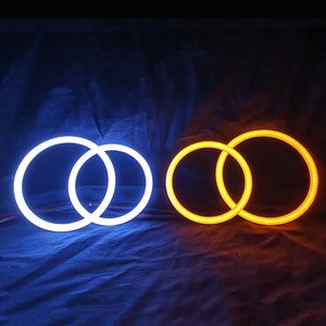 Populaire 80MM Full Circle <span class=keywords><strong>Halo</strong></span> Anneaux Blanc Et Ambre Double Couleur Angel Eye Led 4 Anneaux Pour BMW Dodge - Product Image 4
