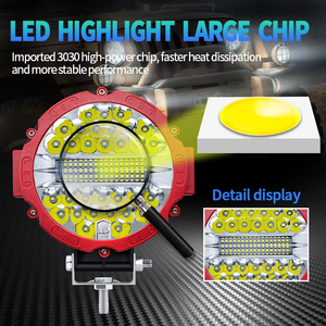 Phare <span class=keywords><strong>de</strong></span> <span class=keywords><strong>travail</strong></span> LED rond 7 pouces 51W 6000K <span class=keywords><strong>12V</strong></span> 24V pour voiture, camion, tout-terrain 4x4, VTT – Lumière <span class=keywords><strong>de</strong></span> <span class=keywords><strong>travail</strong></span> blanche, jaune, rouge, bleue - Product Image 4
