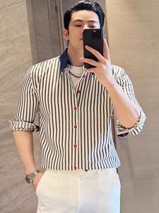 <span class=keywords><strong>Chemise</strong></span> à manches longues à carreaux de haute qualité pour <span class=keywords><strong>homme</strong></span>, col en denim contrastant, <span class=keywords><strong>chemise</strong></span> décontractée pour le printemps et l'automne - Product Image 6