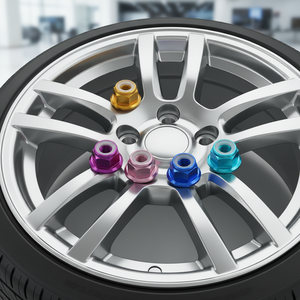 Tuercas de Seguridad de Nylon con Brida de Aluminio Anodizado en Rojo/Negro/Azul/Azul Claro/Naranja/Dorado/Morado/Rosa/Plateado/Gris, Modelos M2, M3, M4, M5, M6, M8 - Product Image 5