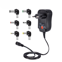 Adaptateur secteur multifonction 30W en matériau PC, transformateur DC réglable US/EU, 3-12V, 6 ports pour ordinateur portable